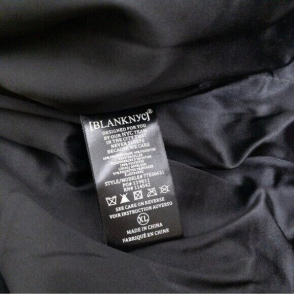 NWT BlankNYC In The Moment Faux Fur Vegan Leather Trench Coat XL Black Belted - Picture 15 of 15